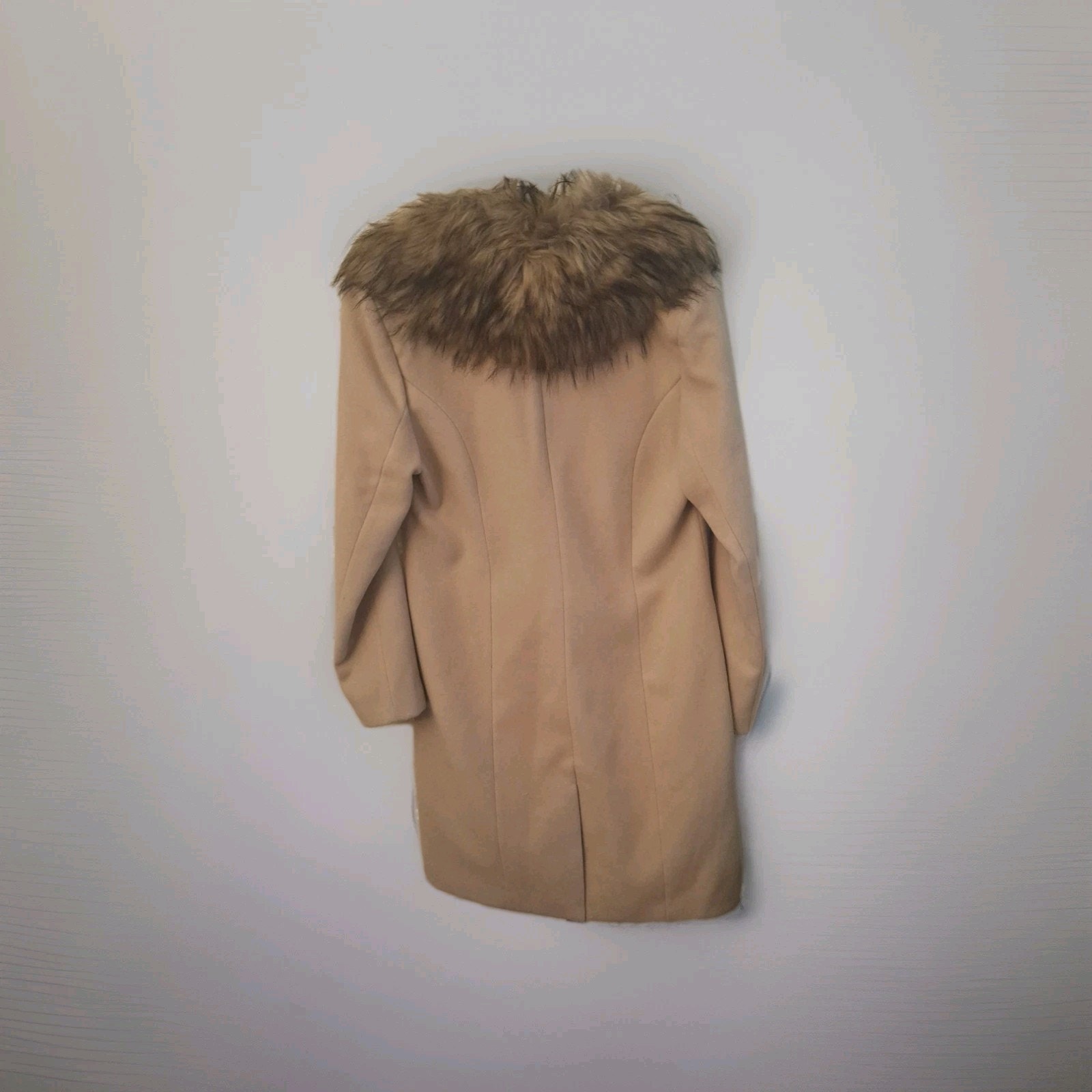 Donna Salyers Fabulous-Furs Coat Faux Fur Collar Size Small Trench Coat Style — image 5 of 7